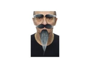 Hairy Russian Salt and Pepper Fake, High Quality Beard, Moustache and Eyebrows, Self Adhesive