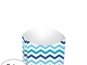 Blue Chevron French Fry Boxes 24ct