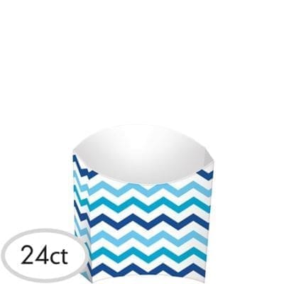 Blue Chevron French Fry Boxes 24ct