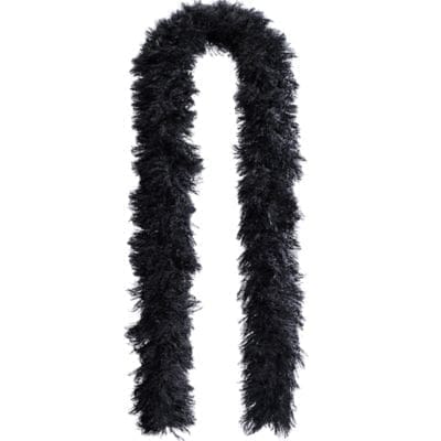 Adult Women's Black Faux Fur Featherless Boa Black
