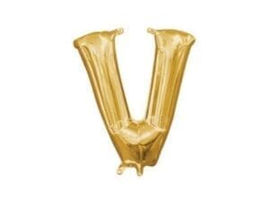 A3-3055 16 in. Letter V Balloon, Gold