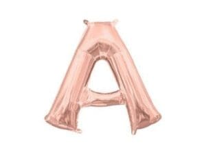 13in Air-Filled Rose Gold Letter Balloon (a)