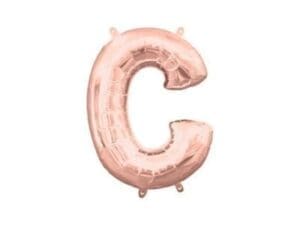 13in Air-Filled Rose Gold Letter Balloon (C)