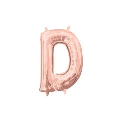 13in Air-Filled Rose Gold Letter Balloon (D)
