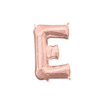 13in Air-Filled Rose Gold Letter Balloon (E)