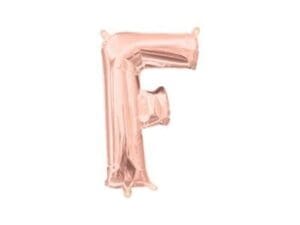 13in Air-Filled Rose Gold Letter Balloon (F)