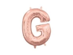 13in Air-Filled Rose Gold Letter Balloon (G)