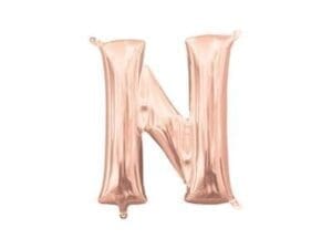 13in Air-Filled Rose Gold Letter Balloon (N)