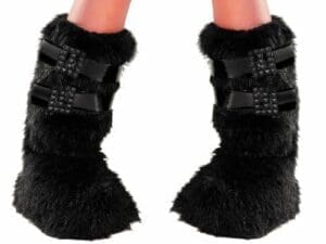 Black Buckle Faux Fur Boot Covers by Spirit Halloween