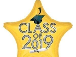 Price Includes Helium Gold Class of 2019 Graduation Star Balloon, 19in