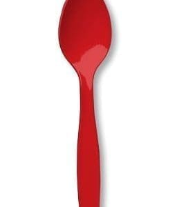 Touch of Color Classic Red, Plastic Spoons, 24 Pack (010553),Size: Med