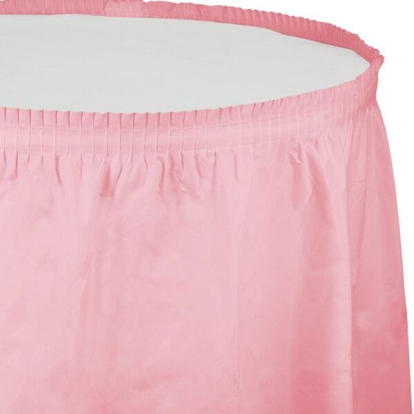 Classic Pink Plastic Table Skirt