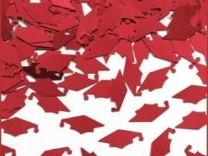 Red Graduation Cap Confetti