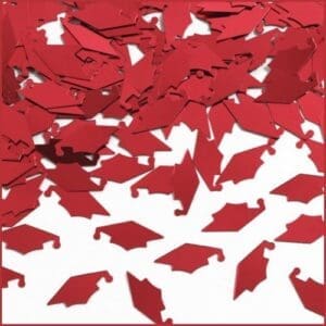 Red Graduation Cap Confetti