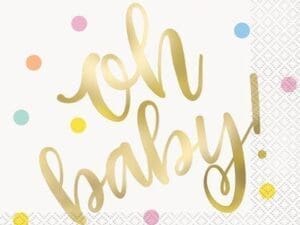 Serviette Djeuner "Baby Baby" or, 16 Carats, Dore  La Feuille