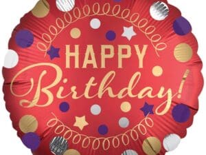 18in Happy Birthday Satin Round Foil Balloon