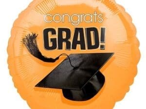 Anagram Congrats Grad School Colors Graduation 18" Foil Balloon, Gold