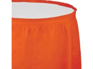 Touch of Color Plastic Tableskirt, 14 Ft, Sunkissed Orange, 1 Ct