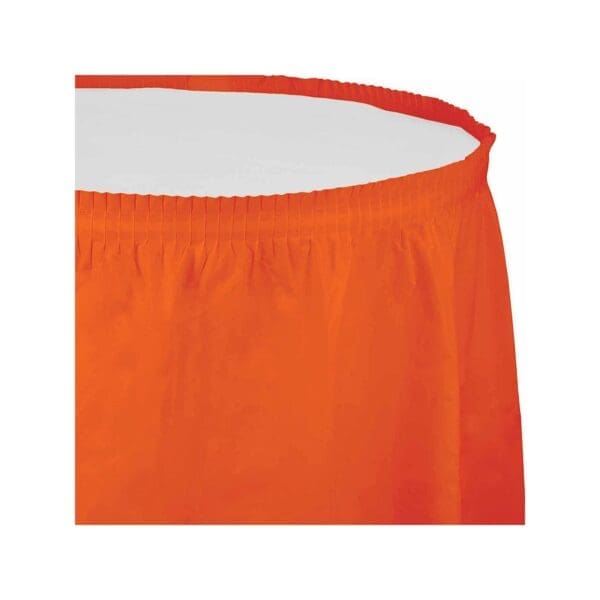 Touch of Color Plastic Tableskirt, 14 Ft, Sunkissed Orange, 1 Ct