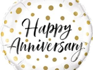 18 Inch Happy Anniversary Round Foil Balloon