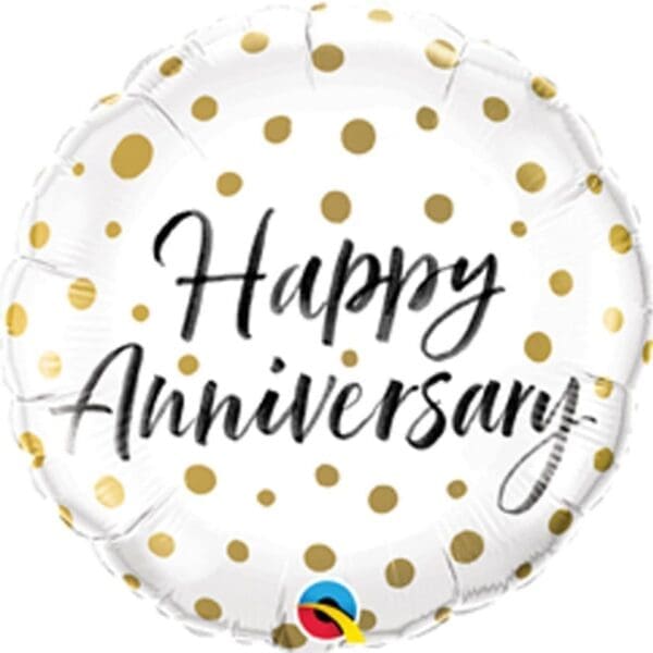 18 Inch Happy Anniversary Round Foil Balloon