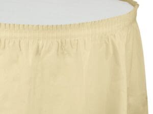010032 14 Ft. Plastic Table Skirt, Ivory