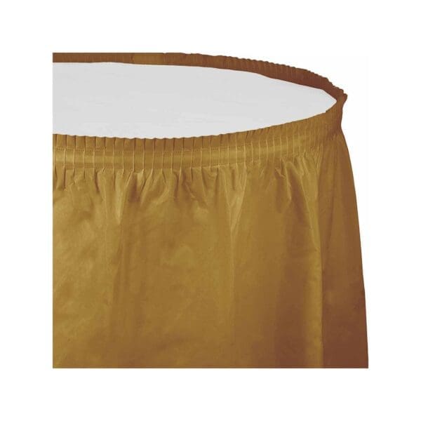 Touch of Color Plastic Tableskirt, 14 Ft, Glittering Gold, 1 Ct