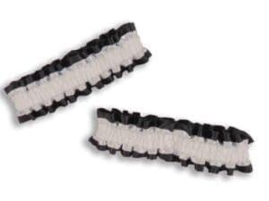 White and Black Silken Garter or Armband Adult Costume Set One Size