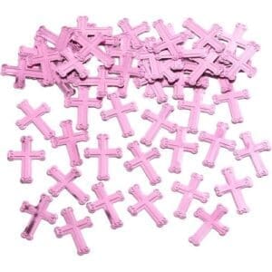 Creative Converting Creative Conveting Embossed Pink Cross Confetti (024028) | Quill