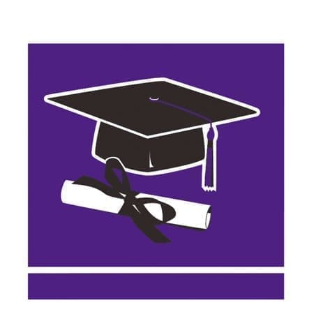 Purple Graduation Beverage Napkins (36 Ct)