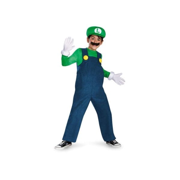 Boy's Nintendo's Super Mario Brothers Luigi Deluxe Costume, 10-12