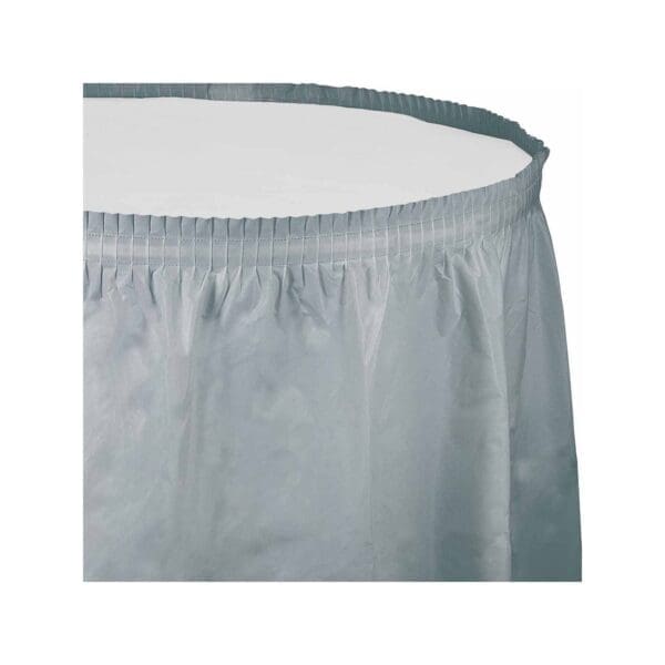 Touch of Color Shimmering Silver Plastic Tableskirt (010043)