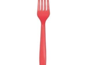 Coral Plastic Forks