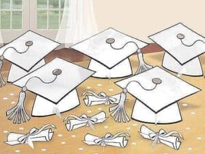 White Graduation Table Decorating Kit