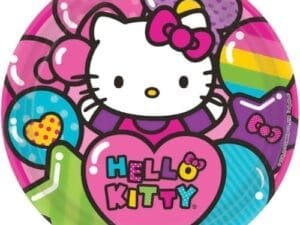 Amscan 5228600 Adorable Hello Kitty Rainbow Tableware, 9", Multicolor
