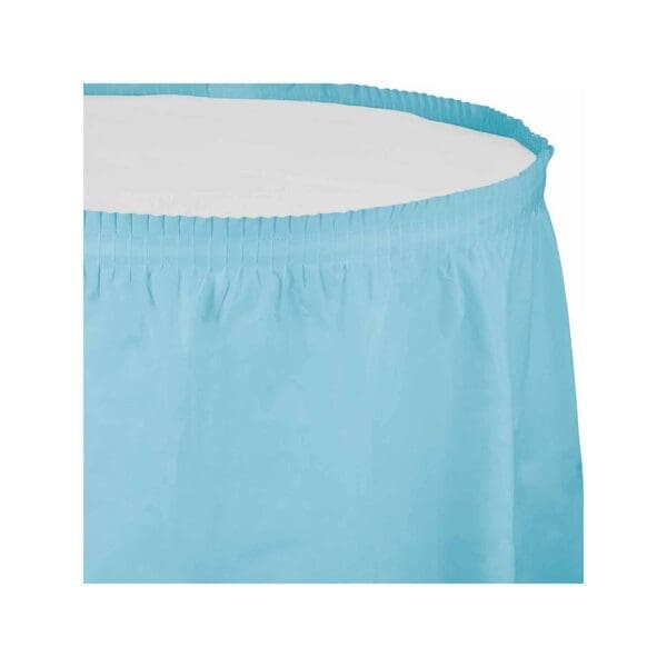 Pastel Blue Plastic Table Skirt