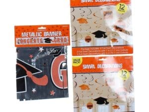 Orange Foil Fringe Graduation Banner Decorations