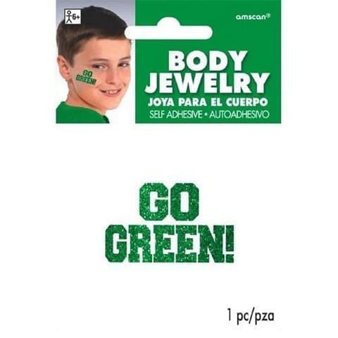 Amscan 395951.03 Glitter Go Body Jewelry, Green - Pack of 24