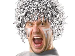 Amscan 399013.18 Team Spirit Fun Foil Wig, Silver - Pack of 6