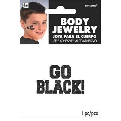 Amscan 395951.10 Glitter Go Body Jewelry, Jet Black - Pack of 24