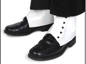 Beistle Great 20's Costume Metal Snap Closures White Spats- 12 Pack (1 Pair/Pkg)