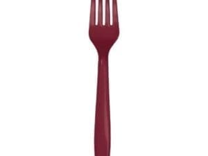 Touch of Color Premium Plastic Forks, Burgundy, 24 Ct