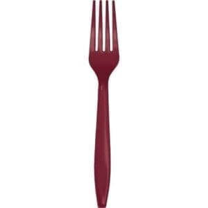 Touch of Color Premium Plastic Forks, Burgundy, 24 Ct