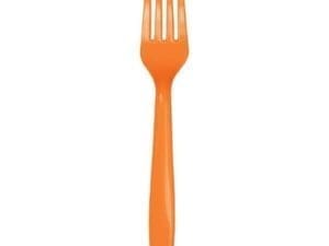 Touch of Color Premium Cutlery Plastic Forks Pack of 24 Sunkissed Orange