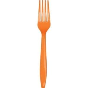 Touch of Color Premium Cutlery Plastic Forks Pack of 24 Sunkissed Orange