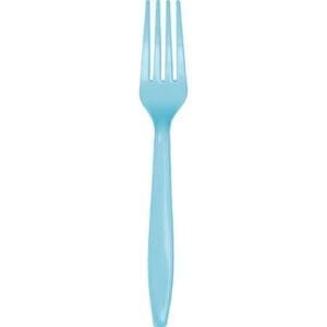 Touch of Color Premium Plastic Forks, Pastel Blue, 24 Ct