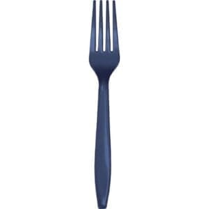 Touch of Color Premium Plastic Forks, Navy, 24 Ct