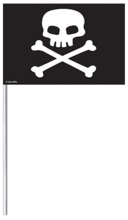 Plastic Pirate Flag Banner, 8 Pk