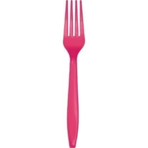 Touch of Color Hot Magenta, Pink Plastic Forks, 24 Pack (010476)