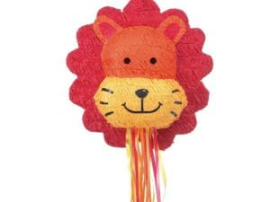 Lion Pinata, Pull String, Orange, 15.5in X 18in